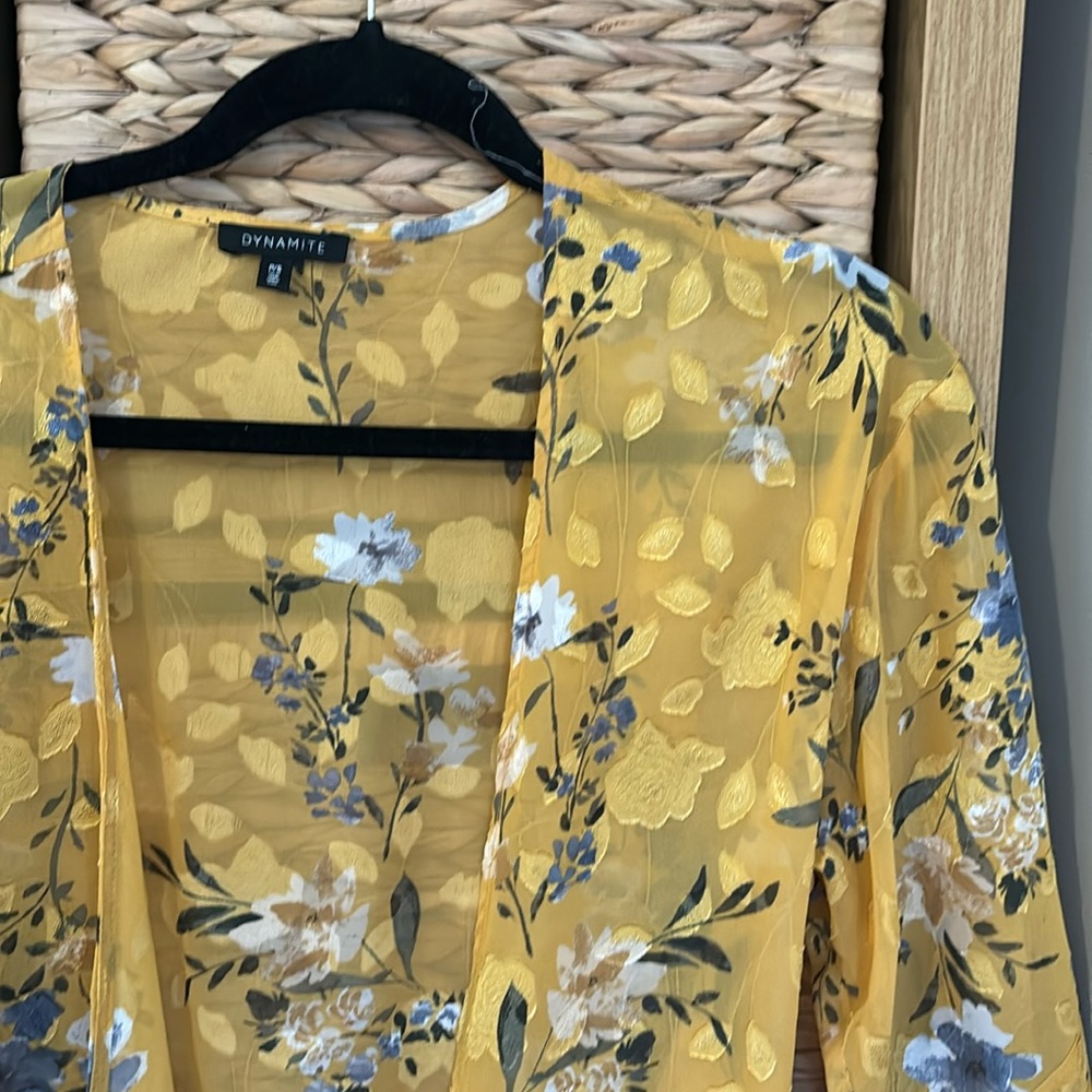 Floral yellow shear blouse